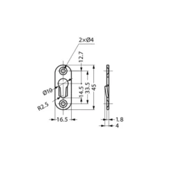 ROYO BF-K - Conector sobrepuesto para panelar Sugatsune