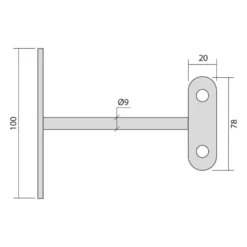 SENIN - Soporte Pasamanos Extensible con base redonda