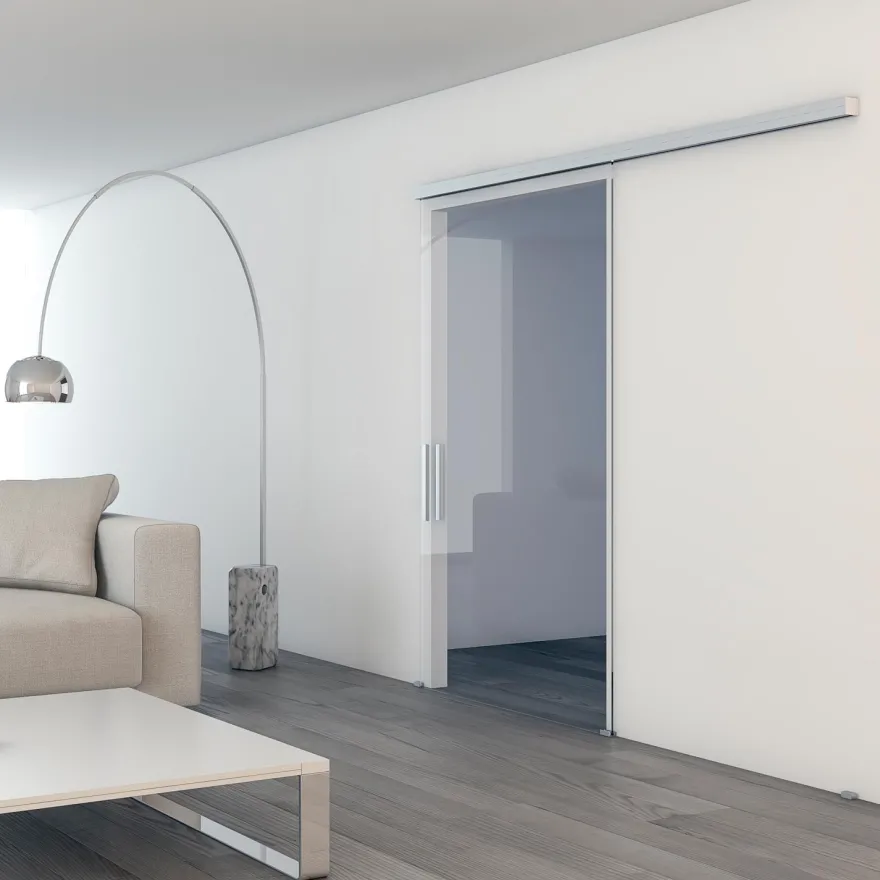 Serie UNIKGLASS + 50/100/150 de Klein para 1 hoja móvil vista a pared hasta 150 Kg.