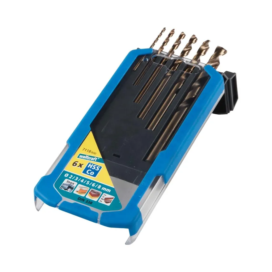 Set de 6 brocas HSS Co de alta calidad para metales