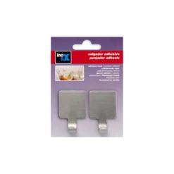 Set de 2 colgadores adhesivos multiusos de acero inoxidable