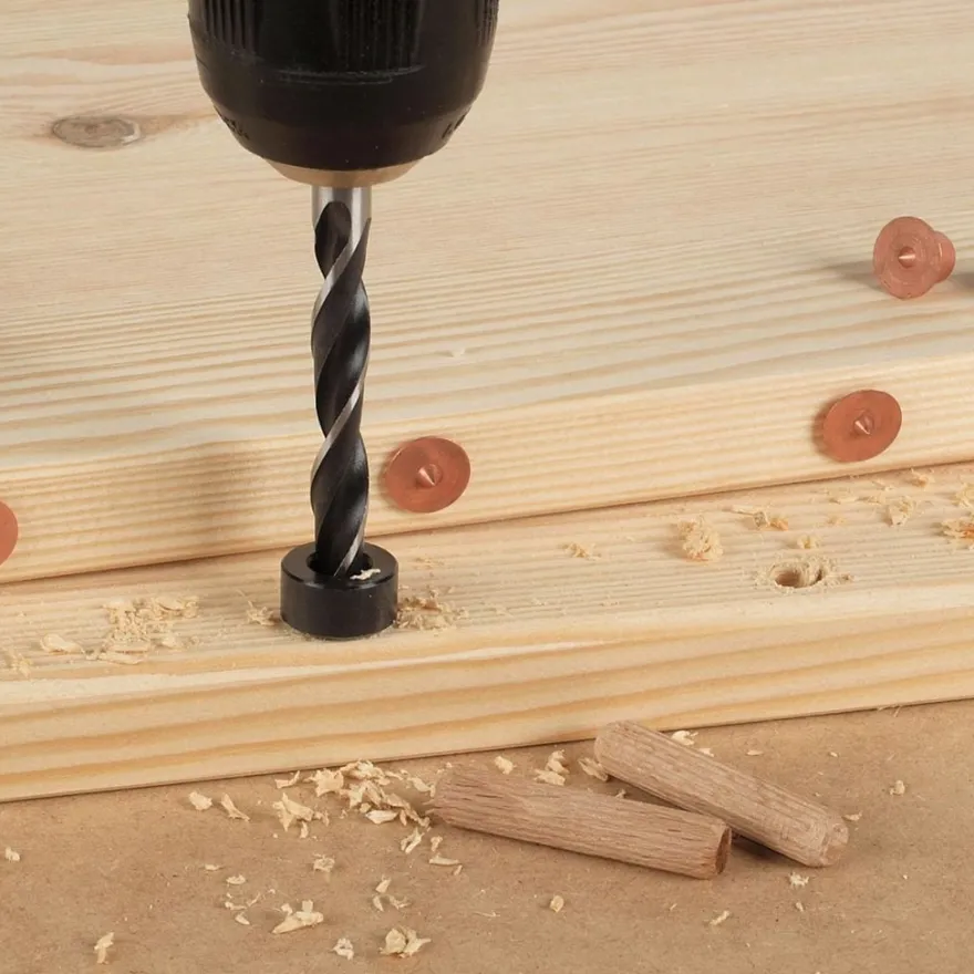 Set de 3 topes de profundidad para brocas de madera