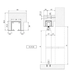 SF-P70 READY - Guía y accesorios puertas correderas hasta 70 Kg.