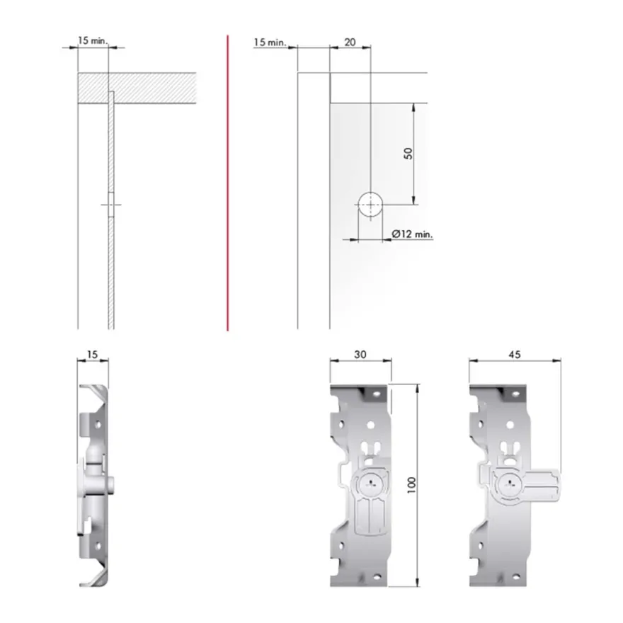 SH1 - Soporte antivuelco para muebles con patas