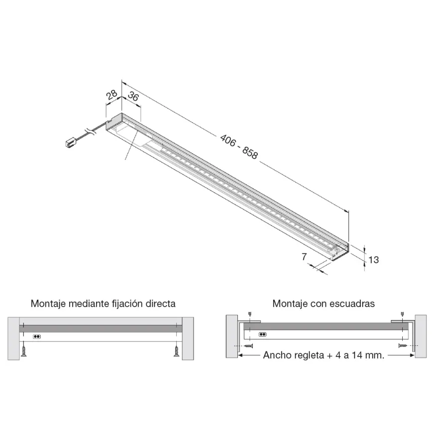 SIL-LED B - Luz interior para cajones con sensor a 24V