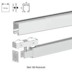 SLID 150 - Accesorios puerta corredera de madera hasta 150 Kg.