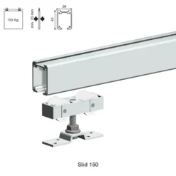SLID 150 - Accesorios puerta corredera de madera hasta 150 Kg.