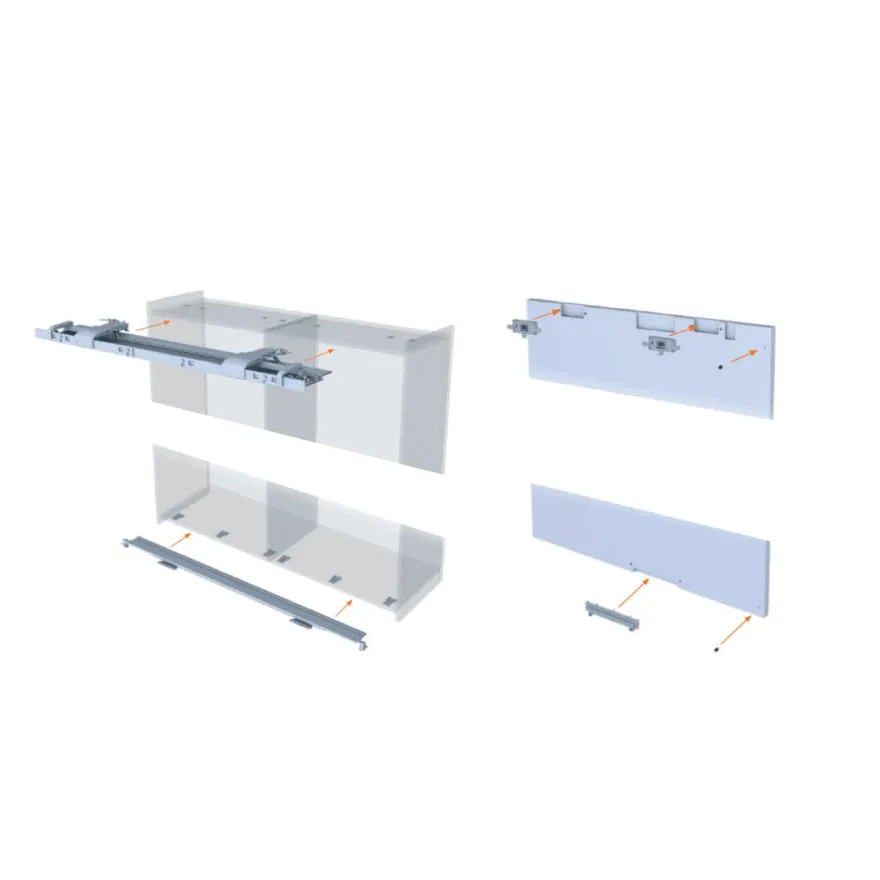 SLIDER L70 - Sistema oculto para 2 o 3 puertas correderas de armario. Hasta 70 kg./hoja