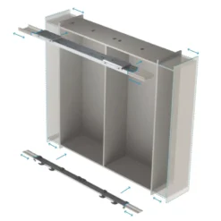 SLIDER M50 FLEX - Para armarios de 2 puertas de hasta 50 kg