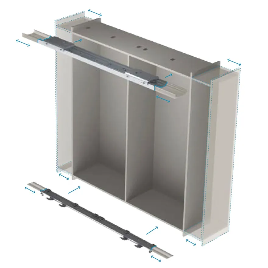 SLIDER M50 FLEX - Para armarios de 2 puertas de hasta 50 kg