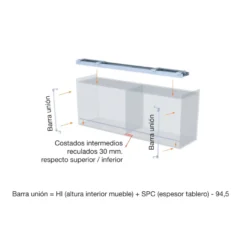 SLIDER S20 - Sistema corredera ocultas MUEBLE ALTO para armarios de 2 puertas hasta 20 kg.