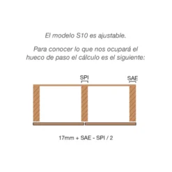 SLIDER S10 Sistema oculto para muebles altos y bajos de 2 puertas correderas hasta 10 Kg.
