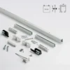 SLID INTRA 150 - Guía entre tabiques y accesorios retráctiles para 1 puerta corredera de madera hasta 150Kg.
