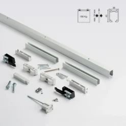 SLID INTRA 150 - Guía entre tabiques y accesorios retráctiles para 1 puerta corredera de madera hasta 150Kg.