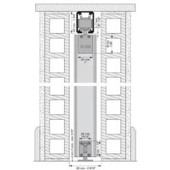 SLID INTRA 150 - Guía entre tabiques y accesorios retráctiles para 1 puerta corredera de madera hasta 150Kg.