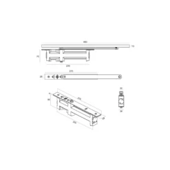 SLIMMEST - Cierrapuertas hidráulico JNF embutido para puertas hasta 60Kg
