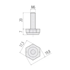 SLIM - Nivelador de rosca métrica y base hexagonal