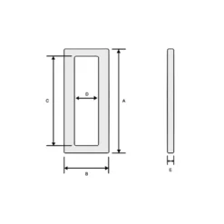 SLY - Set de 2 placas tipo tirador para instalación adhesiva
