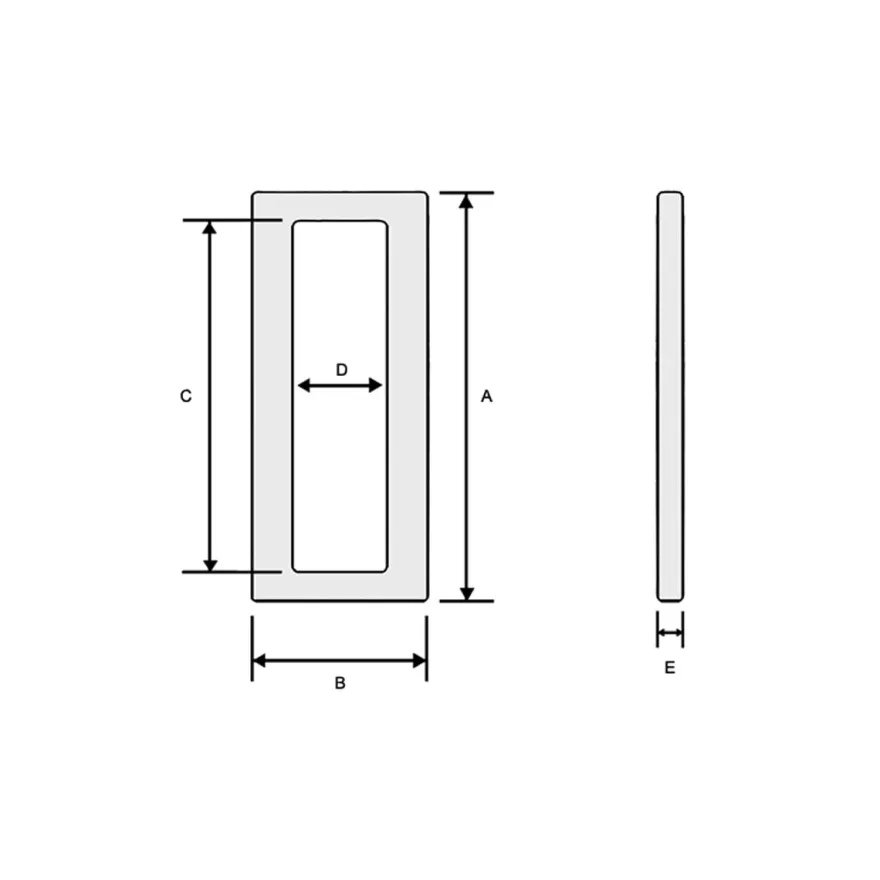 SLY - Set de 2 placas tipo tirador para instalación adhesiva