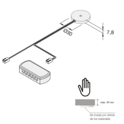 SONAR - Interruptor invisible de activación por tacto a 24V.