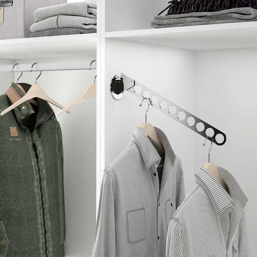 Soporte Cromado trajes 3 posiciones abatible