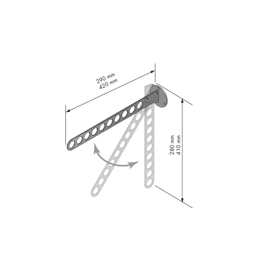Soporte Cromado trajes 3 posiciones abatible