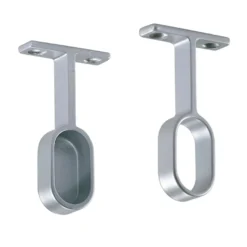 Soporte Cromo Mate de fijación a techo para barra armario ovalada
