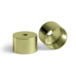 Soporte fijación lateral dorado para barra de armario redonda