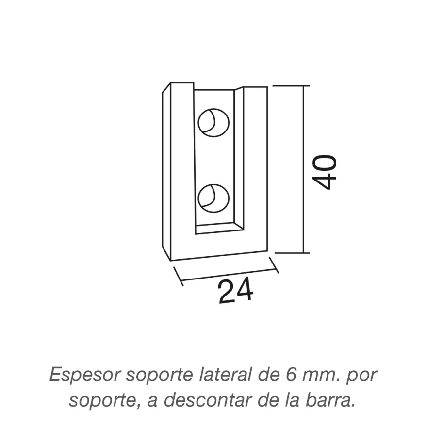 Soporte lateral barra armario NEW KERRI