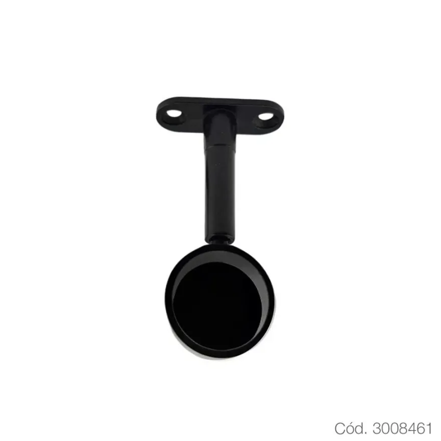 Soporte negro de fijación a techo para barras de armario circulares