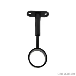 Soporte negro de fijación a techo para barras de armario circulares