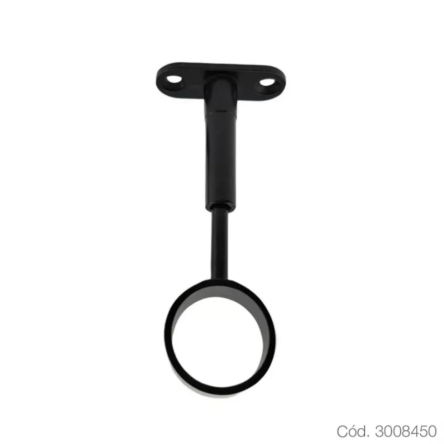Soporte negro de fijación a techo para barras de armario circulares