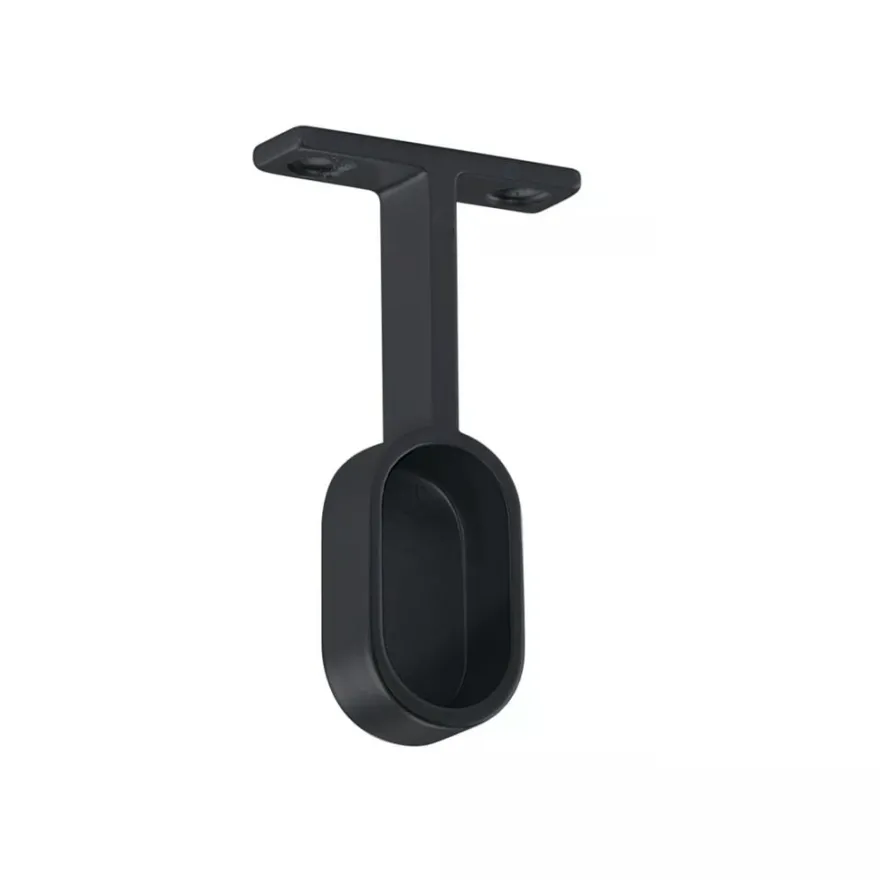 Soporte Negro de fijación a techo para barras de armario ovaladas
