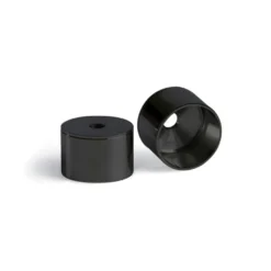 Soporte negro de fijación lateral para barras de armario circulares