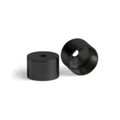 Soporte negro de fijación lateral para barras de armario circulares