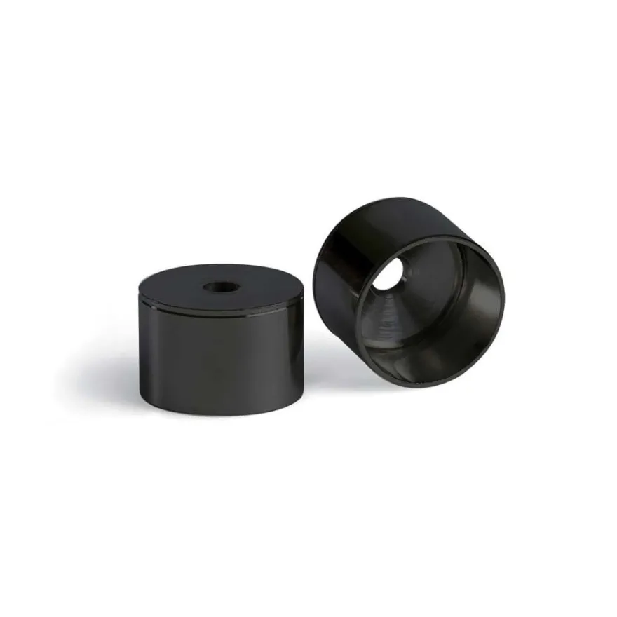 Soporte negro de fijación lateral para barras de armario circulares