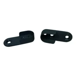 Soporte negro de fijación lateral para barras de armario ovaladas