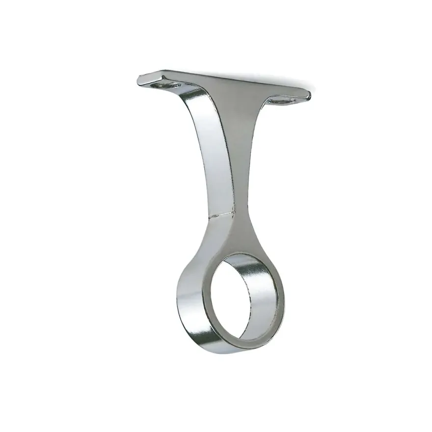 Soporte niquelado central o lateral fijación a techo para barra circular