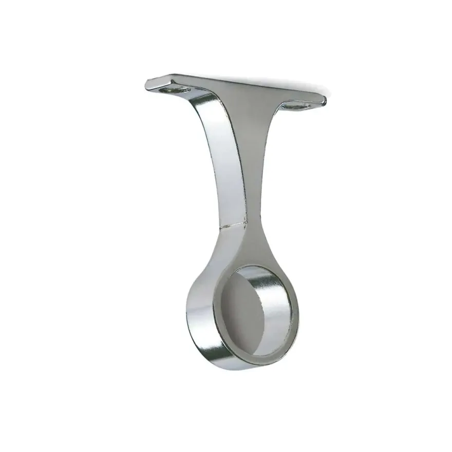 Soporte niquelado central o lateral fijación a techo para barra circular