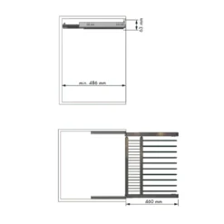 Soporte pantalonero Cromo Mate extraíble de fijación lateral con bandeja para accesorios
