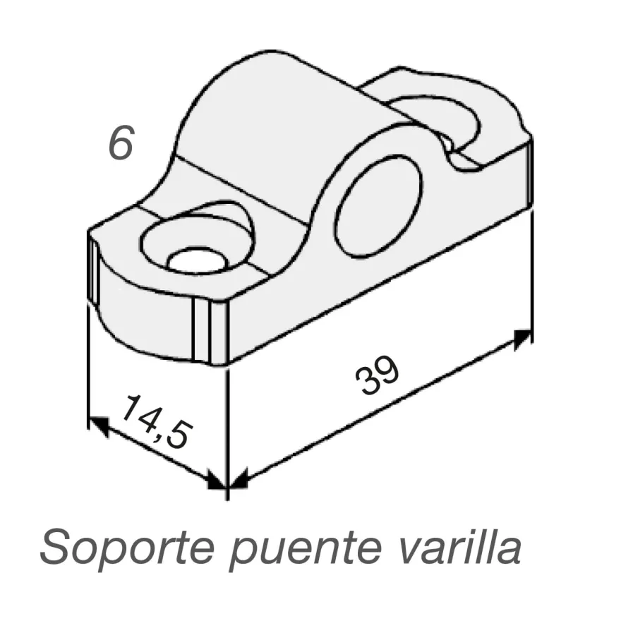 Soporte puente Varilla para las españoletas