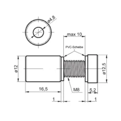 SPACER - Espaciador atornillable para paneles de cristal