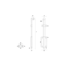SQUARE Barrel Bolt - Pasador sobrepuesto JNF de varilla rectangular