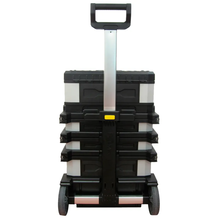 STANLEY - Taller móvil metálico de gran capacidad con bandeja extraíble, 3 cajones, ruedas y asa de transporte