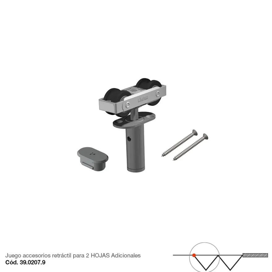 STAR FOLD - Accesorios para puertas plegables hasta 4 hojas y un máx. de 80 Kg. sin guía en el suelo