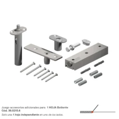 STAR FOLD XL - Jgo. de accesorios para puertas correderas plegables hasta 6 hojas de máx. 125 Kg. Sin guía en el suelo.