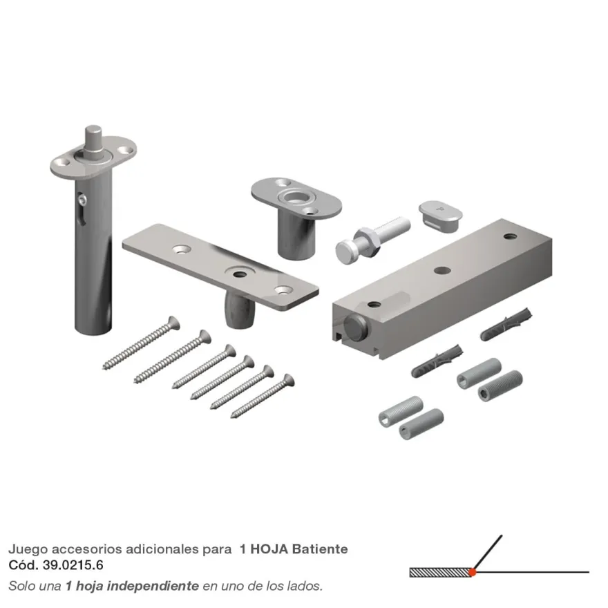 STAR FOLD XL - Jgo. de accesorios para puertas correderas plegables hasta 6 hojas de máx. 125 Kg. Sin guía en el suelo.