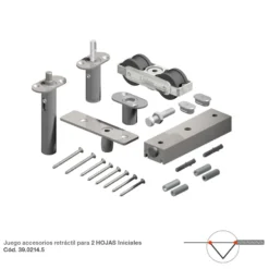 STAR FOLD XL - Jgo. de accesorios para puertas correderas plegables hasta 6 hojas de máx. 125 Kg. Sin guía en el suelo.