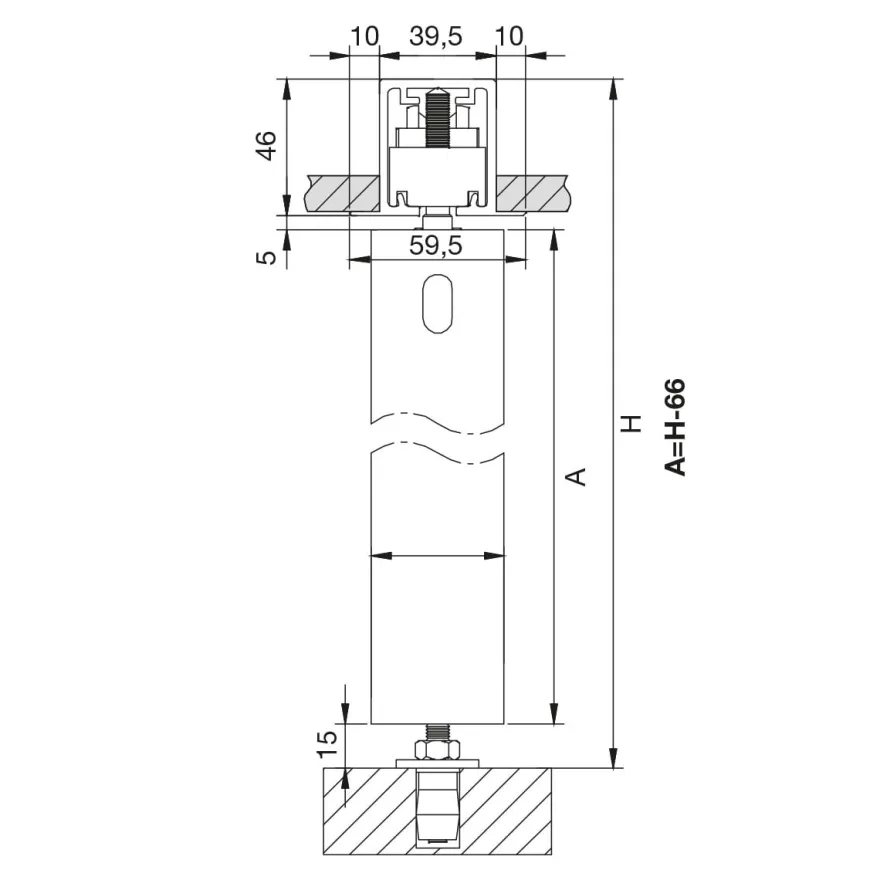 STAR FT XL - Guía oculta para puertas correderas de 110 a 160 Kg.