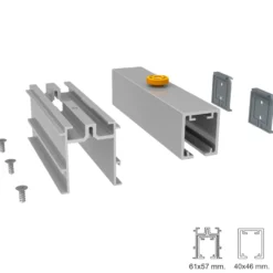 STAR XL CON FUNDA FT ENTRE MUROS - Guía oculta con funda de instalación entre tabiques para hojas de 110 a 160 Kg.